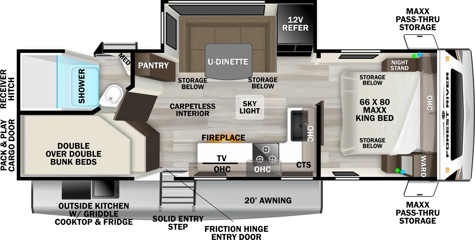 Wildcat Travel Trailers 245DBX Floorplan